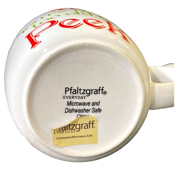 Large Christmas Coffee Mug 'Never Too Old to Peek' Big 2 Sided Pfaltzgraff NEW - Picture 8 of 10